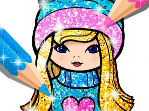 Girls Coloring Book Glitter Online Game