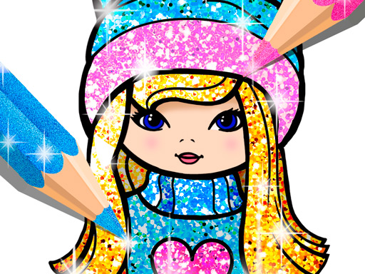 Girls Coloring Book Glitter Online Game